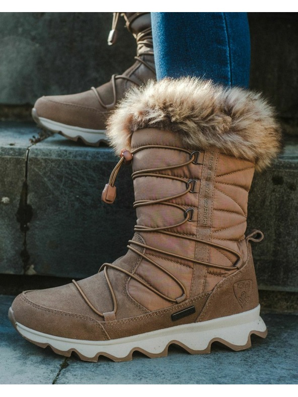 Kilpi Dámské sněhule Kilpi FROZEN HIGH WP-W Hnědá