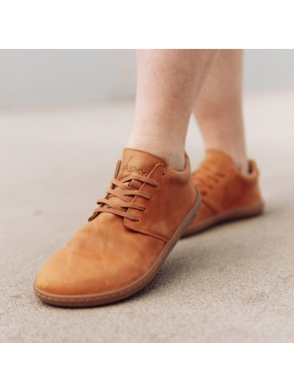 Vasky Dámské kožené barefoot světle hnědé Vasky Terry Caramel
