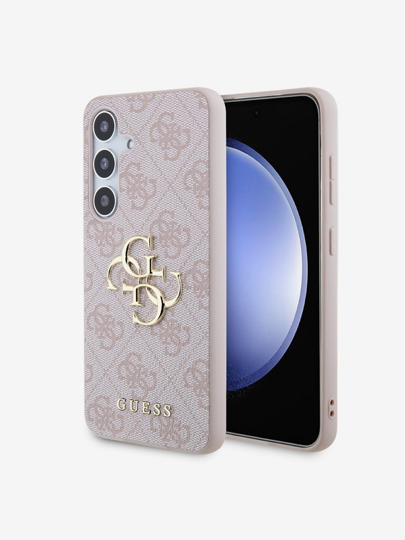 Guess Guess PU 4G Metal Logo Zadní Kryt pro Samsung Galaxy S24 Pink