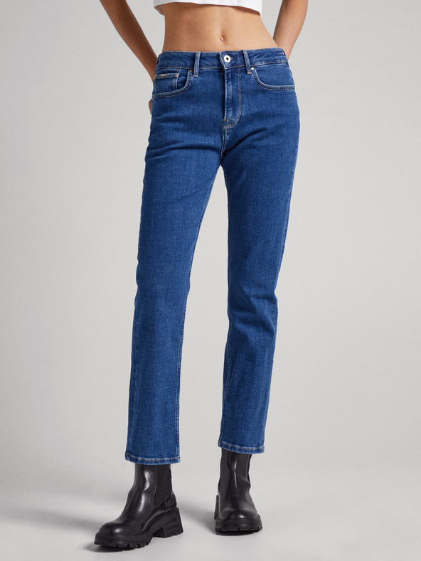 Pepe Jeans Modré dámské straight fit džíny Pepe Jeans Mary