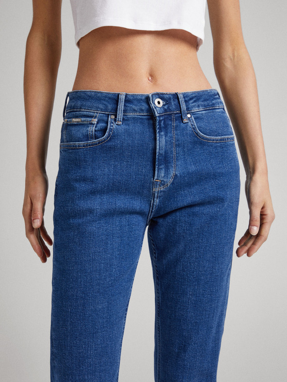 Pepe Jeans Modré dámské straight fit džíny Pepe Jeans Mary