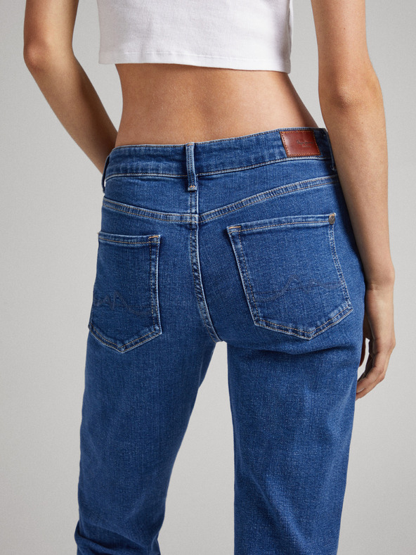 Pepe Jeans Modré dámské straight fit džíny Pepe Jeans Mary
