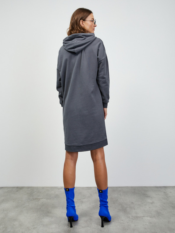 ZOOT.lab Šedé dámské mikinové basic šaty s kapucí ZOOT.lab Dove