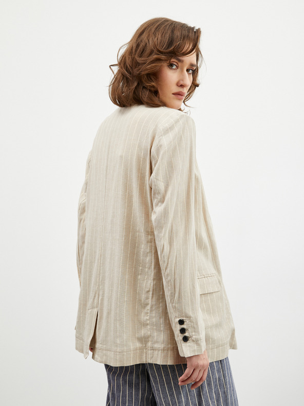 ZOOT.lab Béžové dámské pruhované sako ZOOT.lab Ursala