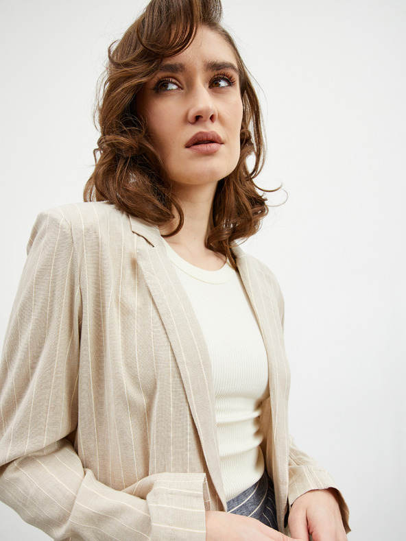 ZOOT.lab Béžové dámské pruhované sako ZOOT.lab Ursala