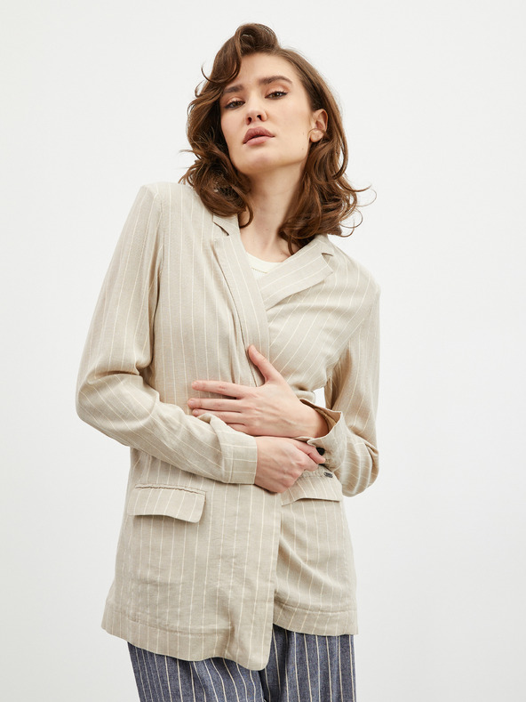 ZOOT.lab Béžové dámské pruhované sako ZOOT.lab Ursala