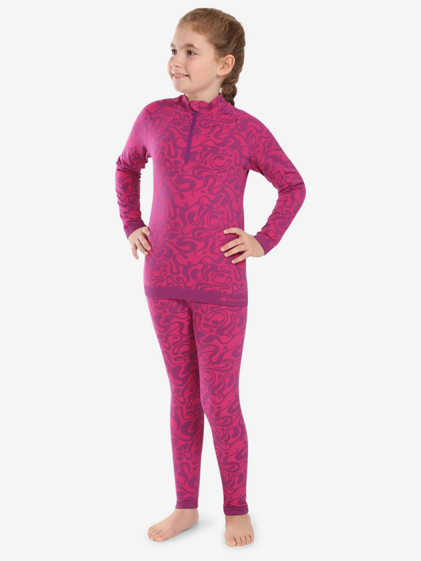 ALPINE PRO Tmavě růžové holčičí funkční prádlo ALPINE PRO Lesso