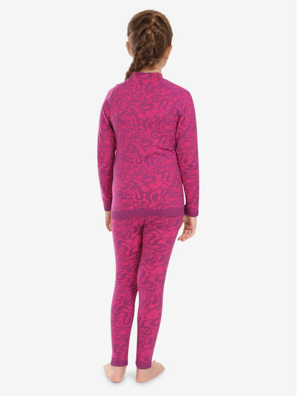 ALPINE PRO Tmavě růžové holčičí funkční prádlo ALPINE PRO Lesso