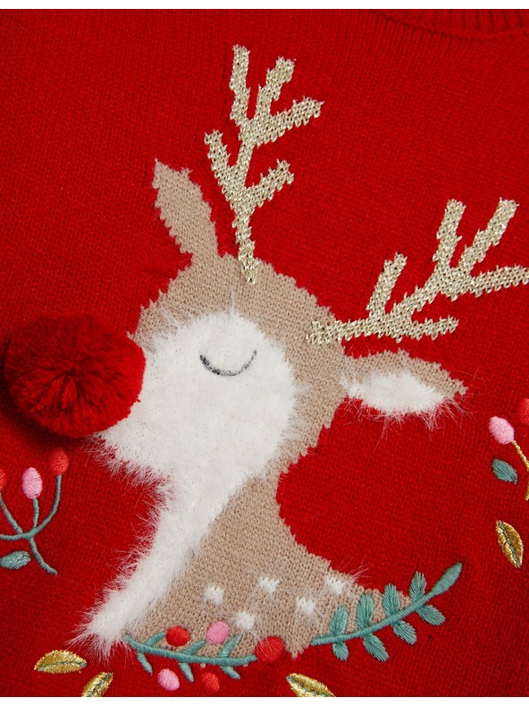 Marks & Spencer Svetr s motivem soba (1–8 let) Marks & Spencer červená