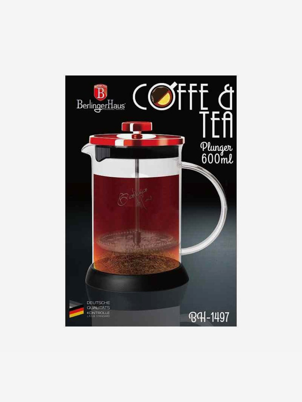 Berlingerhaus Konvička na čaj a kávu French Press 600 ml Burgundy Metallic Line BERLINGERHAUS