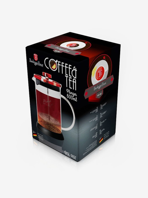 Berlingerhaus Konvička na čaj a kávu French Press 600 ml Burgundy Metallic Line BERLINGERHAUS