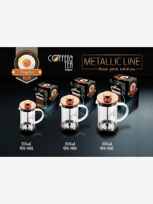 Berlingerhaus Konvička na čaj a kávu French Press 600 ml Rosegold collection BERLINGERHAUS