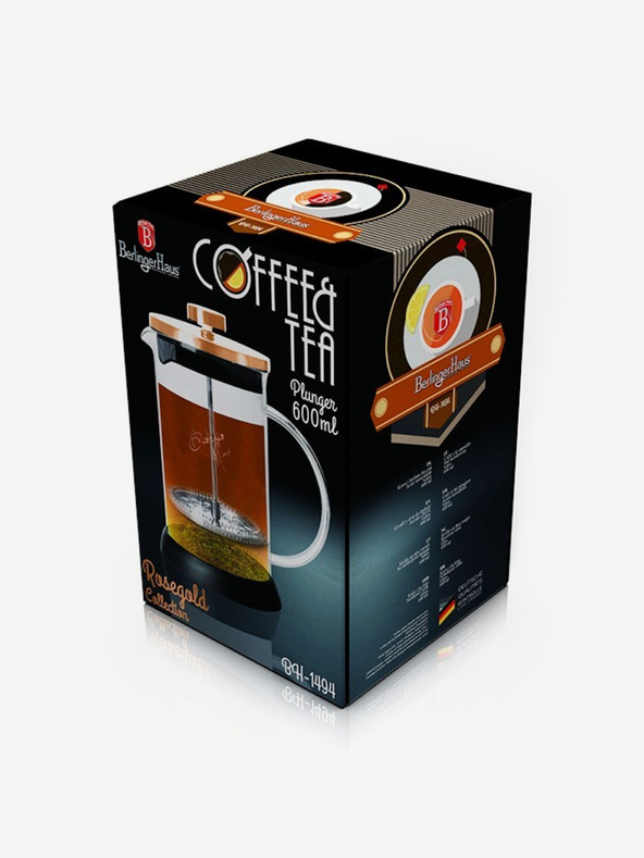 Berlingerhaus Konvička na čaj a kávu French Press 600 ml Rosegold collection BERLINGERHAUS