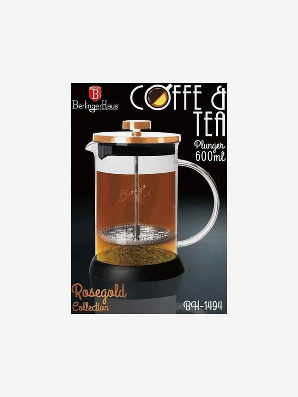 Berlingerhaus Konvička na čaj a kávu French Press 600 ml Rosegold collection BERLINGERHAUS