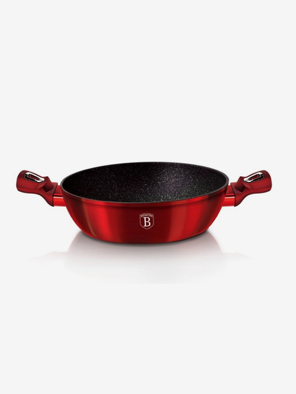 Berlingerhaus Kulatý pekáč s mramorovým povrchem a poklicí 32 cm BERLINGERHAUS Burgundy Metallic Line