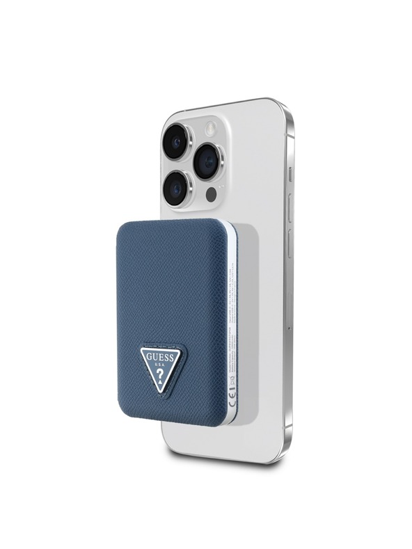 Guess Guess PU Grained Triangle Logo MagSafe Powerbanka 5000mAh Blue
