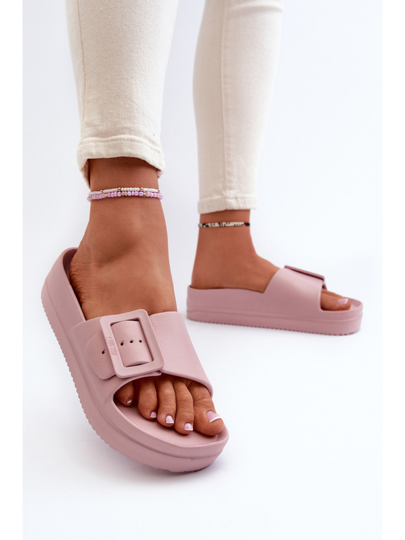 BIG STAR SHOES Dámské pěnové na platformě s přezkou Big Star růžová