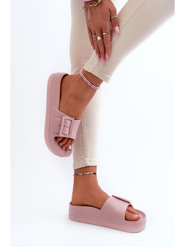 BIG STAR SHOES Dámské pěnové na platformě s přezkou Big Star růžová