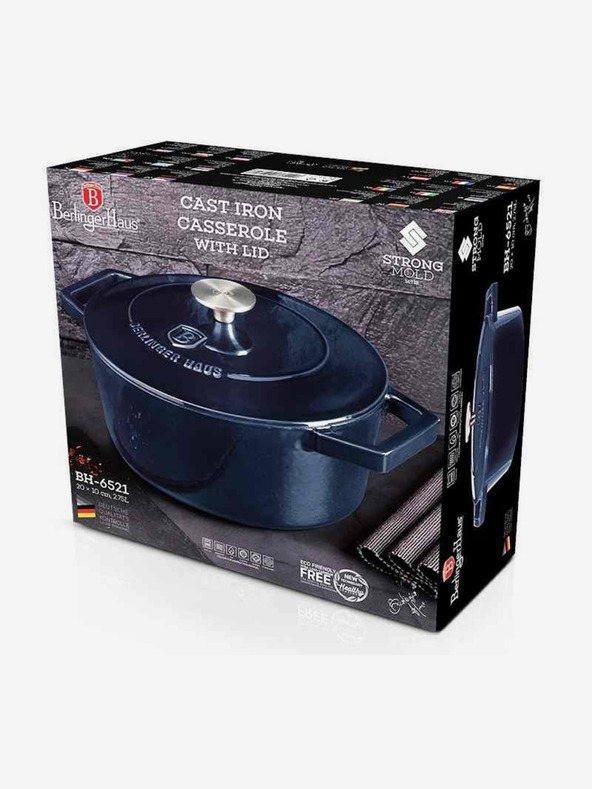 Berlingerhaus Litinový pekáč s poklicí BERLINGERHAUS Aquamarine Metallic Line (20 cm)