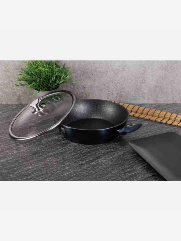 Berlingerhaus Pekáč kulatý s mramorovým povrchem a poklicí 28 cm BERLINGERHAUS Metallic Line Aquamarine Edition