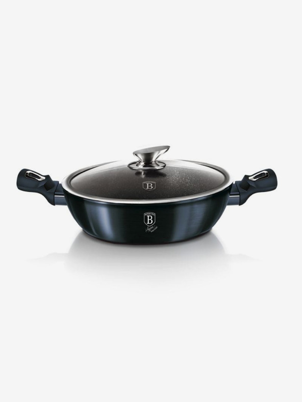 Berlingerhaus Pekáč kulatý s mramorovým povrchem a poklicí 28 cm BERLINGERHAUS Metallic Line Aquamarine Edition