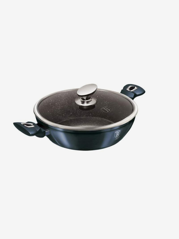 Berlingerhaus Pekáč kulatý s mramorovým povrchem a poklicí 28 cm BERLINGERHAUS Metallic Line Aquamarine Edition