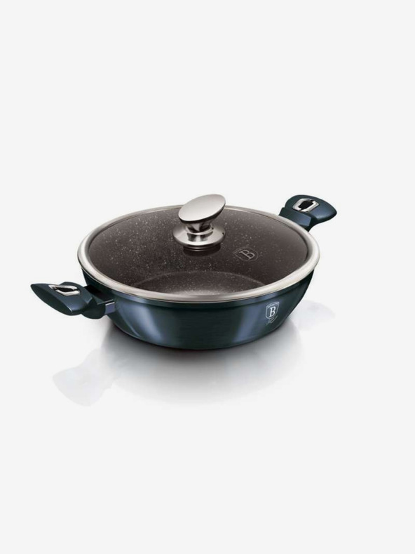 Berlingerhaus Pekáč kulatý s mramorovým povrchem a poklicí 28 cm BERLINGERHAUS Metallic Line Aquamarine Edition