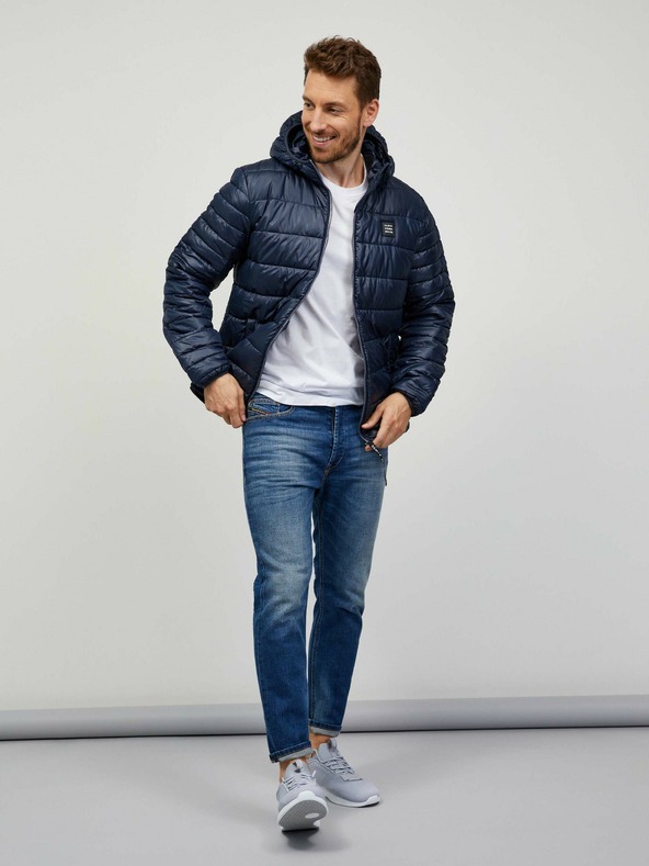 Sam 73 Tmavě modrá pánská prošívaná bunda Sam 73