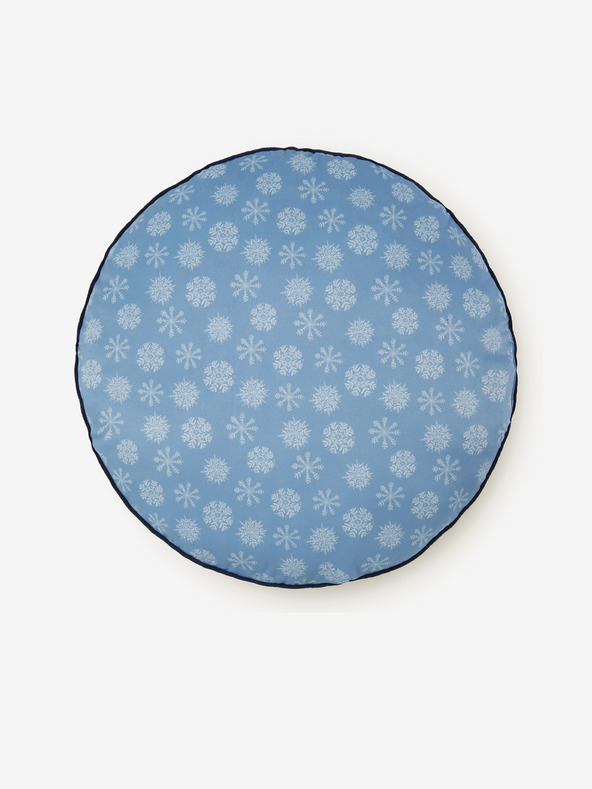 HIP Průměr 55 cm - Modrý oboustranný polštář s motivem HIP Phalini