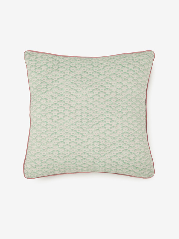 HIP 48 x 48 cm - Zeleno-růžový oboustranný polštář s motivem HIP Romini