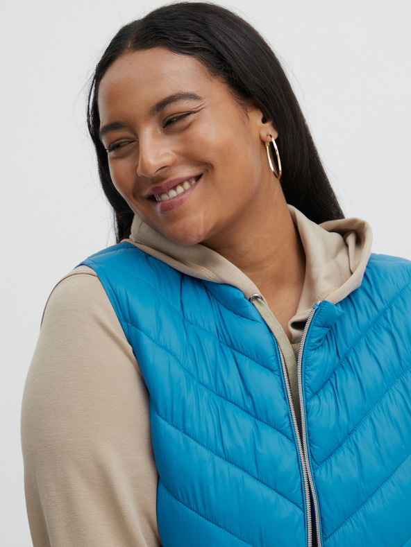 Fransa Modrá dámská prošívaná vesta Fransa