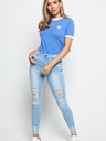 Siksilk Modré dámské džíny - JEANS SKINNY DISTRESSED
