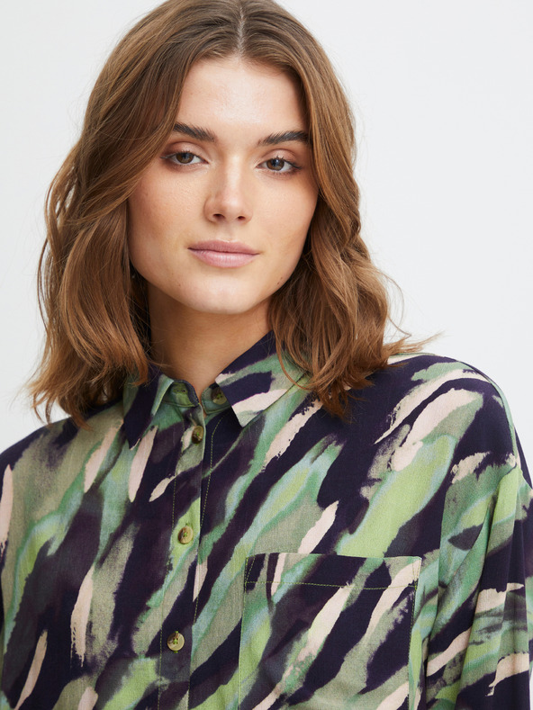 Fransa Černo-zelená dámská vzorovaná košile Fransa