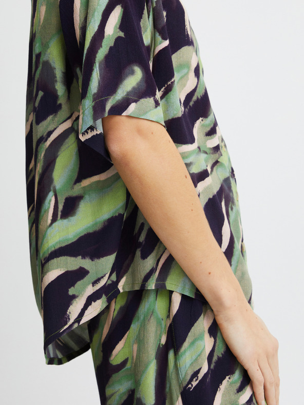 Fransa Černo-zelená dámská vzorovaná košile Fransa