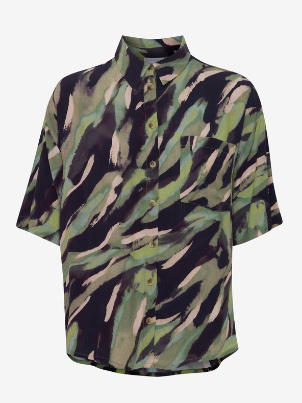 Fransa Černo-zelená dámská vzorovaná košile Fransa