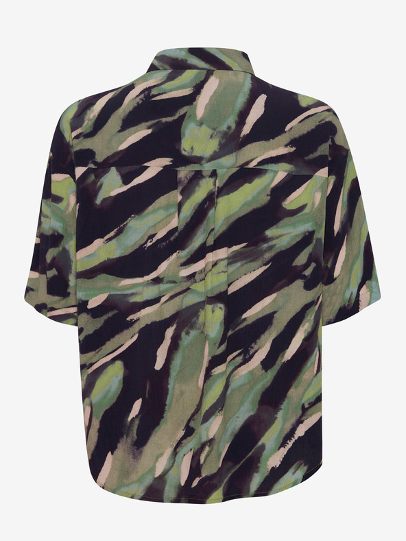 Fransa Černo-zelená dámská vzorovaná košile Fransa