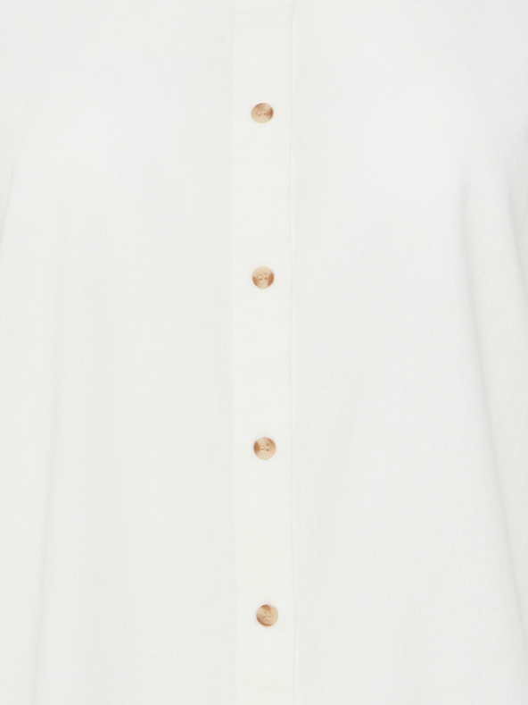 Fransa Bílá dámská košile s příměsí lnu Fransa