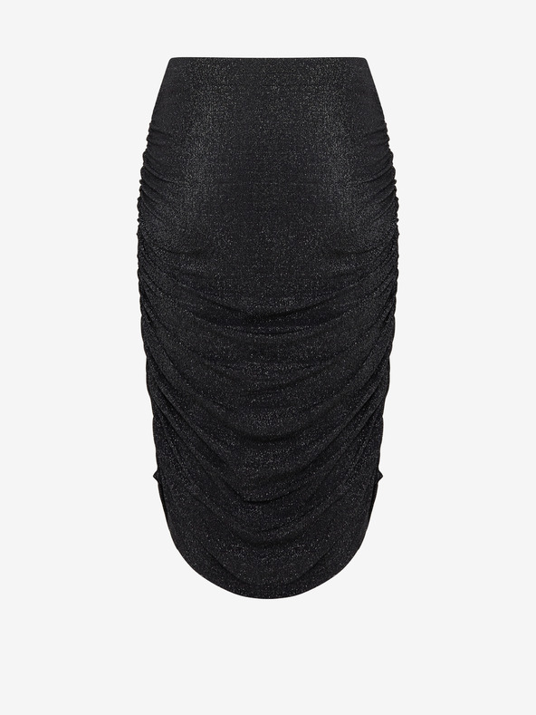 Fransa Černá dámská pouzdrová sukně s metalickými vlákny Fransa