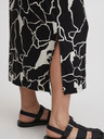 Fransa Bílo-černá dámská vzorovaná midi sukně Fransa
