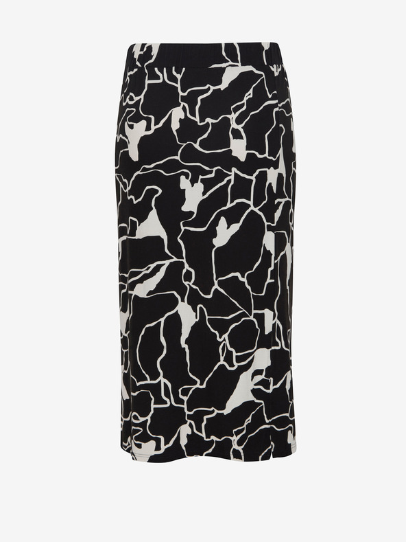Fransa Bílo-černá dámská vzorovaná midi sukně Fransa