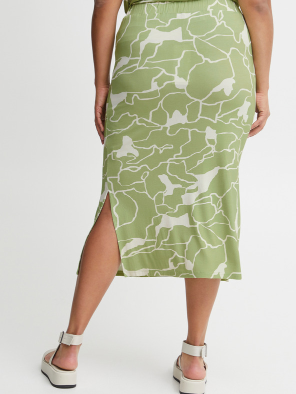 Fransa Bílo-zelená dámská vzorovaná midi sukně Fransa