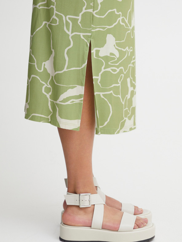 Fransa Bílo-zelená dámská vzorovaná midi sukně Fransa