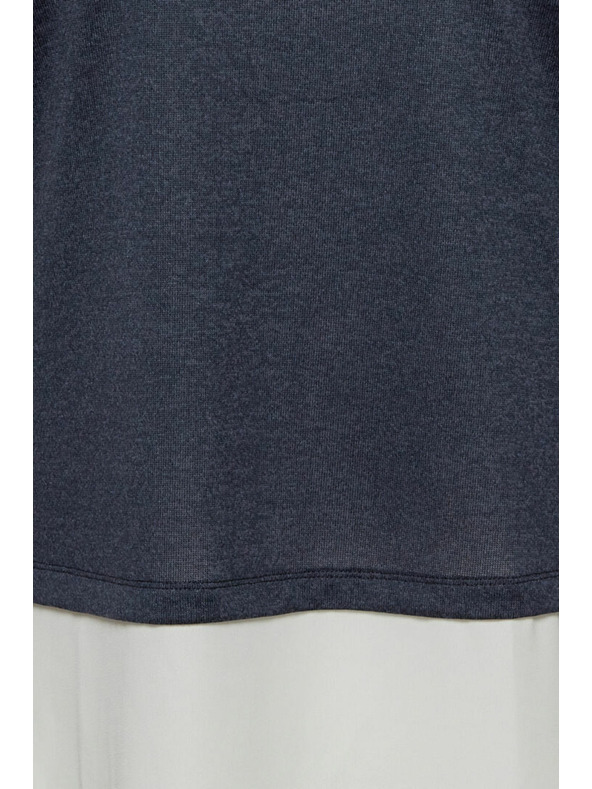 Fransa Tmavě modrý dámský svetr s košilovou vsadkou Fransa