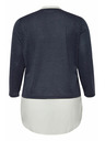 Fransa Tmavě modrý dámský svetr s košilovou vsadkou Fransa