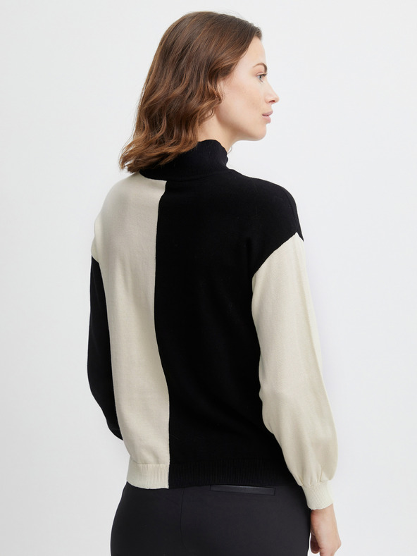 Fransa Krémovo-černý dámský svetr Fransa