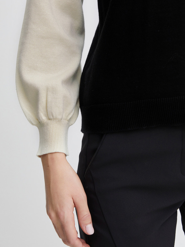 Fransa Krémovo-černý dámský svetr Fransa