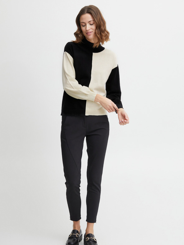 Fransa Krémovo-černý dámský svetr Fransa