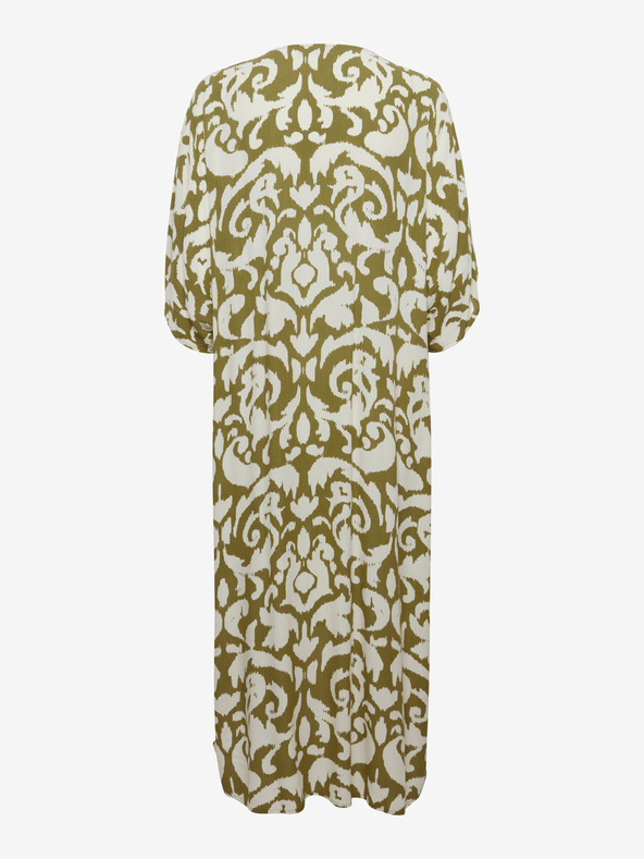 Fransa Bílo-khaki dámské vzorované šaty Fransa