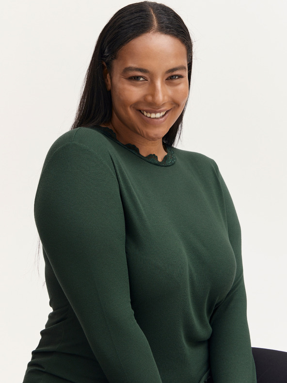 Fransa Zelené tričko s dlouhým rukávem Fransa