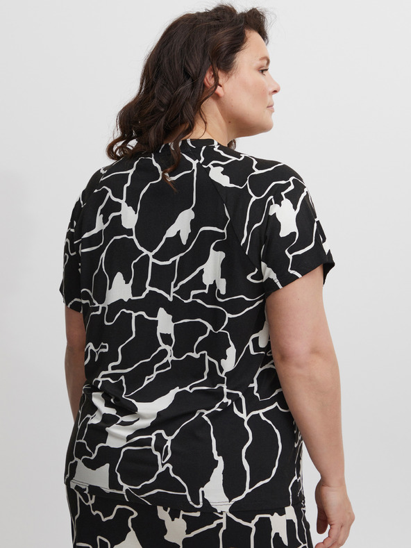 Fransa Bílo-černé dámské vzorované tričko Fransa